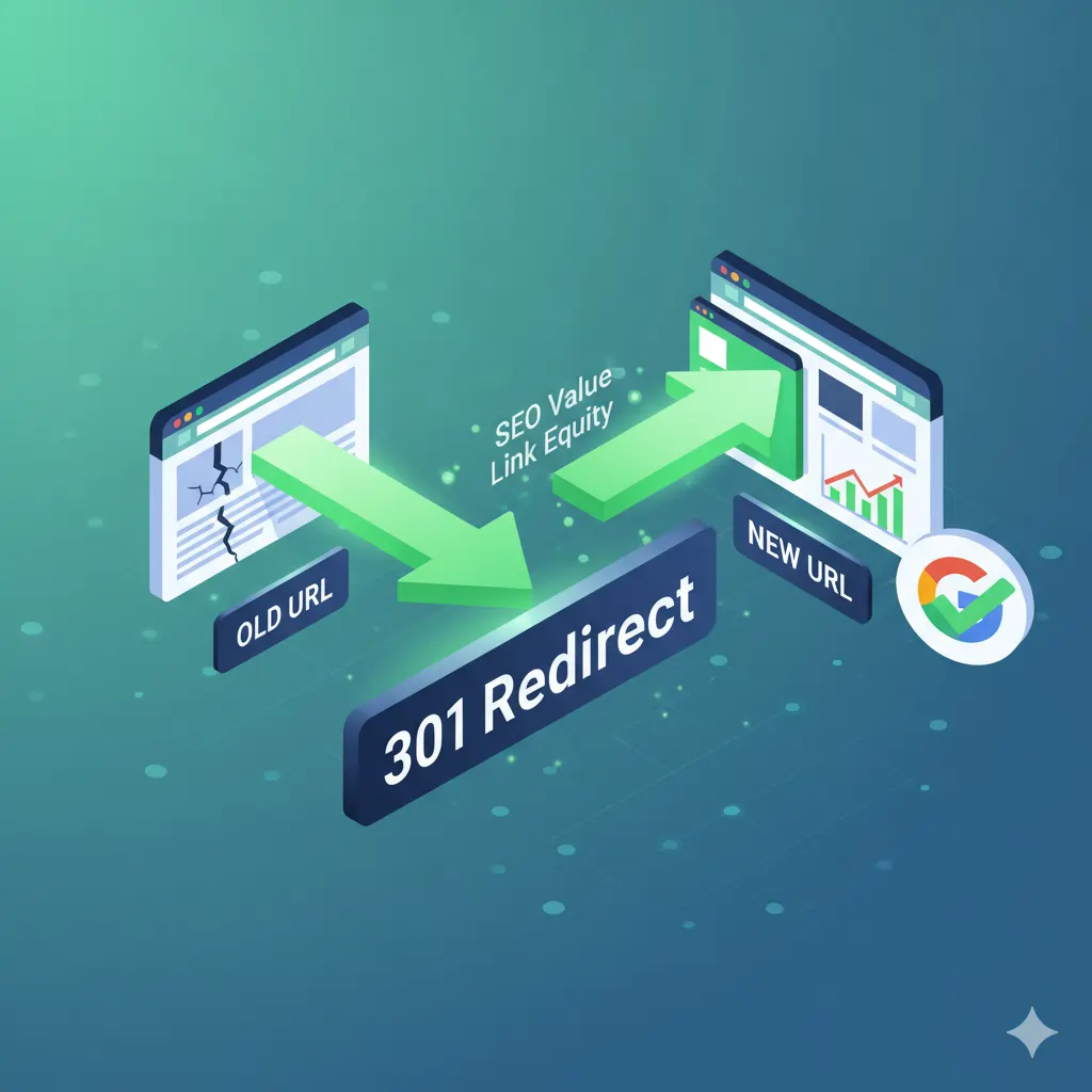 301 redirect illustration for preserving SEO value